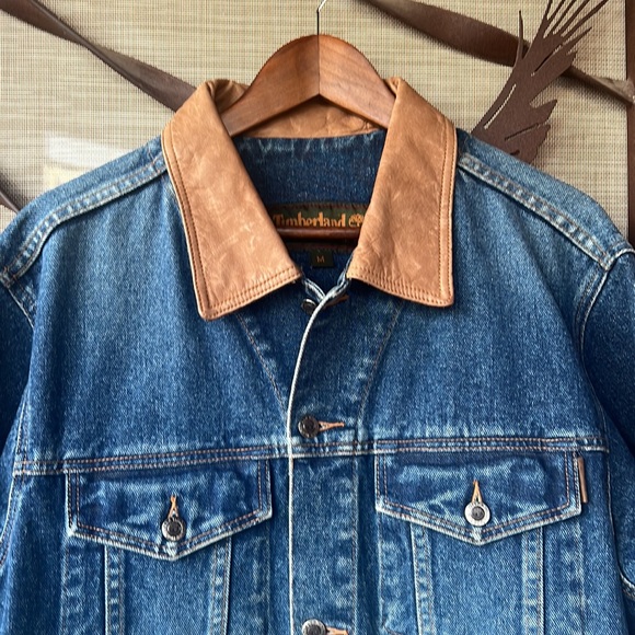 Vintage Timberland 90’s Blue Denim Men’s Jean Jacket - Picture 3 of 12